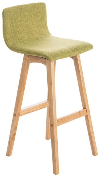 Fonni Lot de 2 Tabourets de Bar Tissu Vert 6x40cm 2