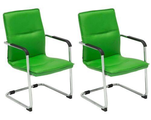 Torrazza Set van 2 Bezoekersstoelen Kunstleer Groen 8x60cm