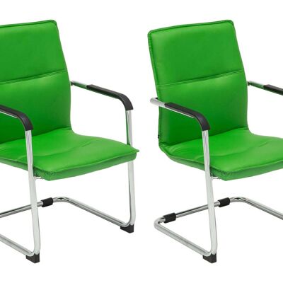 Torrazza Set van 2 Bezoekersstoelen Kunstleer Groen 8x60cm