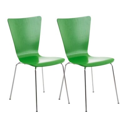 Baricella Set van 2 Bezoekersstoelen Hout Groen 8x50cm