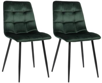 Sisto Lot de 2 Chaises de Salle à Manger Vert 5x52cm