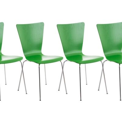 Binetto Set van 4 Bezoekersstoelen Hout Groen 16x50cm