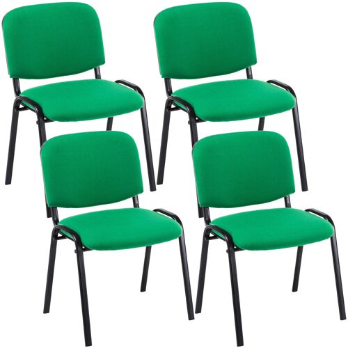 Fellà Set van 4 Bezoekersstoelen Stof Groen 4x53cm