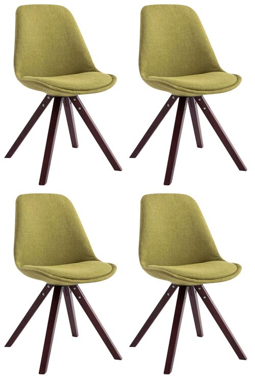Graticcia Set van 4 Bezoekersstoelen Stof Groen 6x56cm