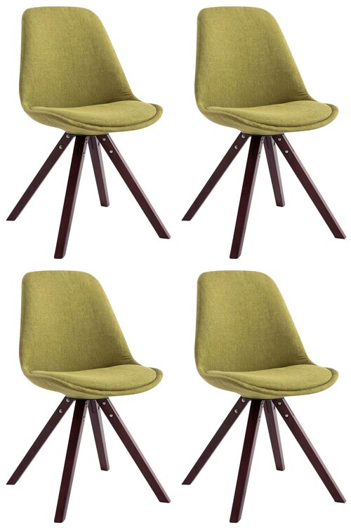 Maranza Set van 4 Bezoekersstoelen Stof Groen 6x56cm