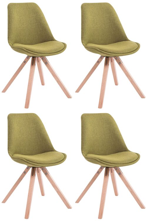 Muscoline Set van 4 Bezoekersstoelen Stof Groen 6x56cm