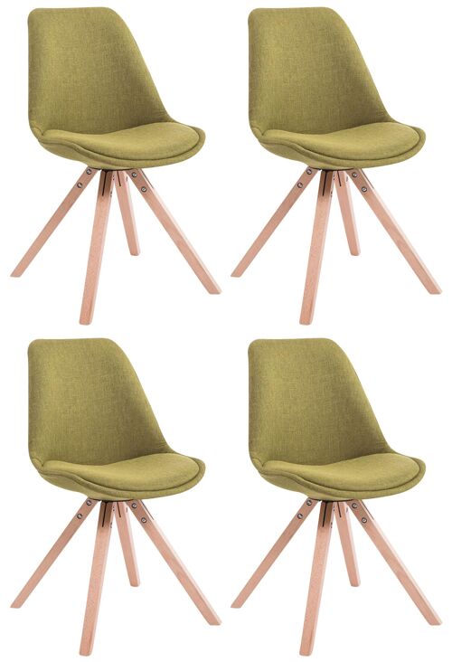 Belluno Set van 4 Bezoekersstoelen Stof Groen 6x56cm