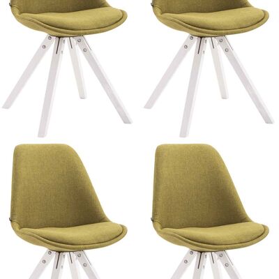 Lucito Set van 4 Bezoekersstoelen Stof Groen 6x56cm