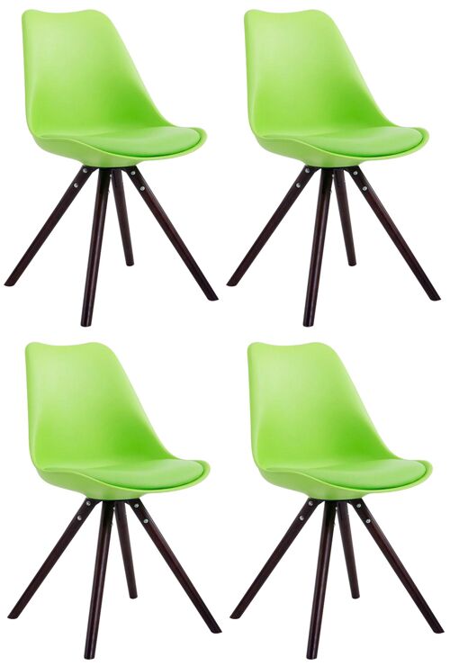 Caderzone Set van 4 Bezoekersstoelen Kunstleer Groen 6x56cm