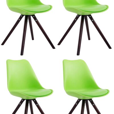 Caderzone Set van 4 Bezoekersstoelen Kunstleer Groen 6x56cm