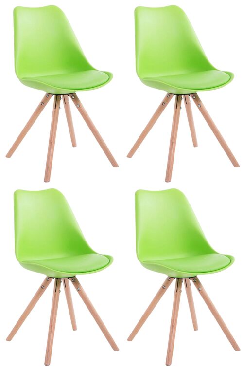 Ceceraio Set van 4 Bezoekersstoelen Kunstleer Groen 6x56cm