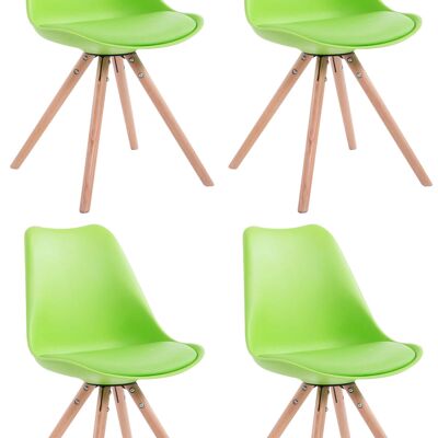 Ceceraio Set van 4 Bezoekersstoelen Kunstleer Groen 6x56cm