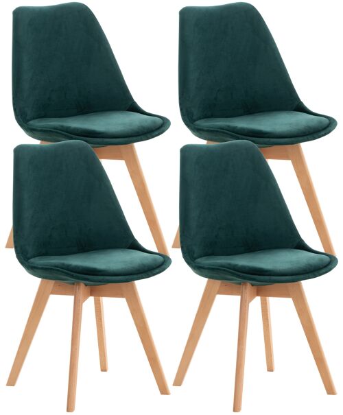 Gliaca Set van 4 Eetkamerstoelen Kunstleer Groen 4x50cm