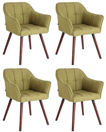 Ferrazza Lot de 4 Chaises de Salle à Manger Tissu Vert 5x59cm 4