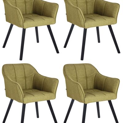 Mondavio Set van 4 Eetkamerstoelen Stof Groen 5x59cm