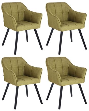 Mondavio Lot de 4 Chaises de Salle à Manger Tissu Vert 5x59cm 1