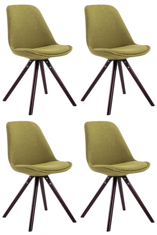 Villasor Set van 4 Eetkamerstoelen Stof Groen 6x56cm