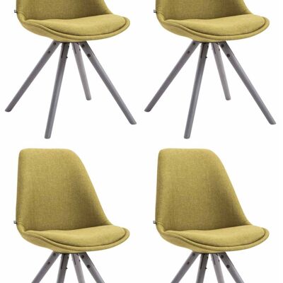 Capaccio Set van 4 Eetkamerstoelen Stof Groen 6x56cm