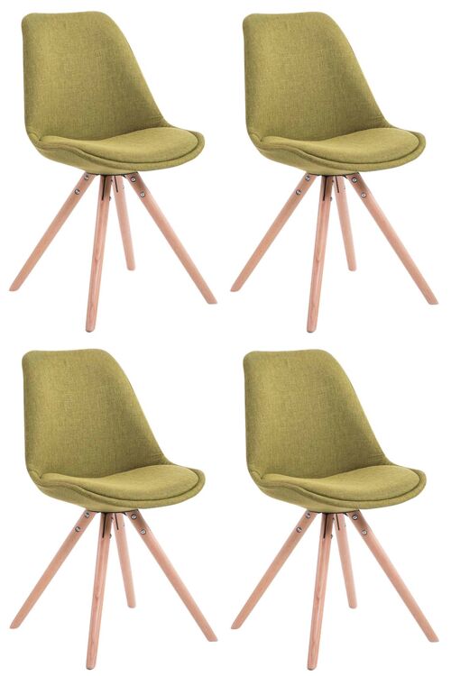 Cifelli Set van 4 Eetkamerstoelen Stof Groen 6x56cm