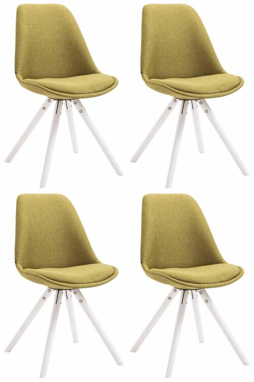 Montuolo Set van 4 Eetkamerstoelen Stof Groen 6x56cm