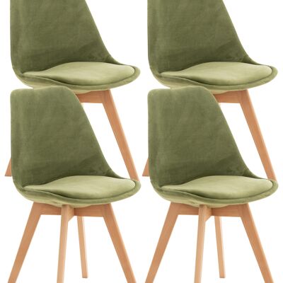 Laretina Set van 4 Eetkamerstoelen Kunstleer Groen 4x50cm