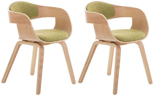 Cesinali Set van 2 Bezoekersstoelen Stof Groen 8x46cm