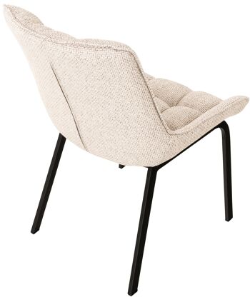 Luchiano Chaise de salle à manger Tissu Ivoire 8x60cm 3