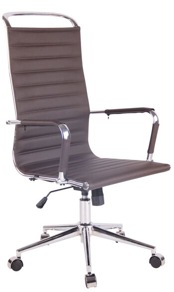 Camaldoli Chaise de Bureau Cuir Artificiel Café 12x65cm 1