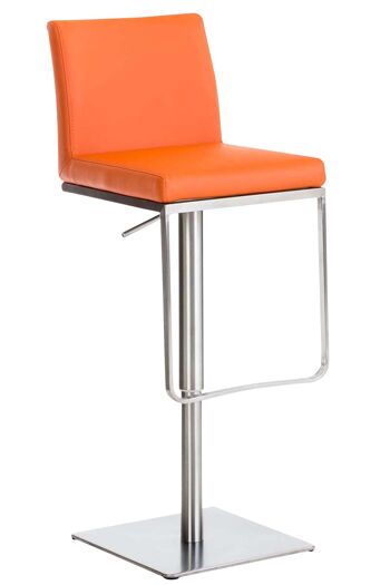 Tabouret de Bar Fantina Cuir Artificiel Orange 18x44cm 5