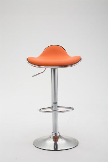 Lungro Tabouret de Bar Cuir Artificiel Orange 6x45cm 2