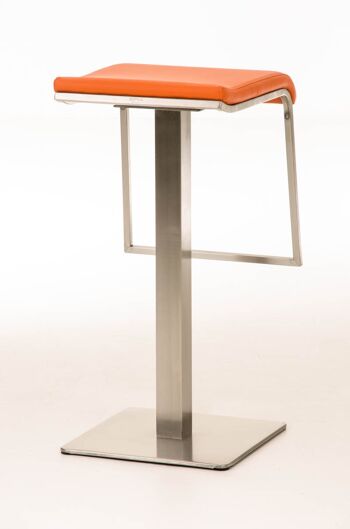 Chieti Tabouret de Bar Cuir Artificiel Orange 16x42cm 4