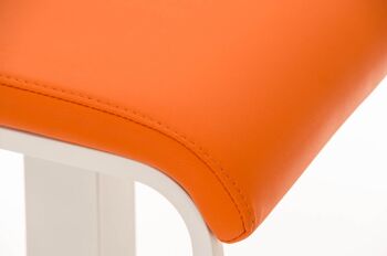 Sambrasi Tabouret de Bar Cuir Artificiel Orange 16x42cm 5