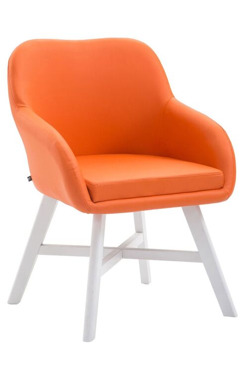 Calci Bezoekersstoel Kunstleer Oranje 10x55cm