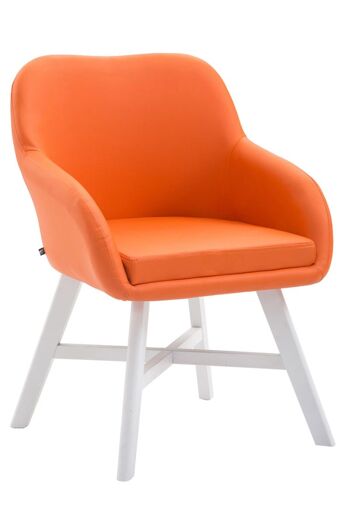 Calci Chaise Visiteur Cuir Artificiel Orange 10x55cm 1