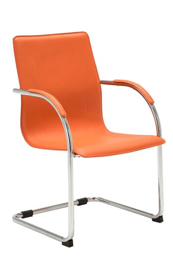 Pontoglio Chaise Visiteur Cuir Artificiel Orange 6x52cm 1