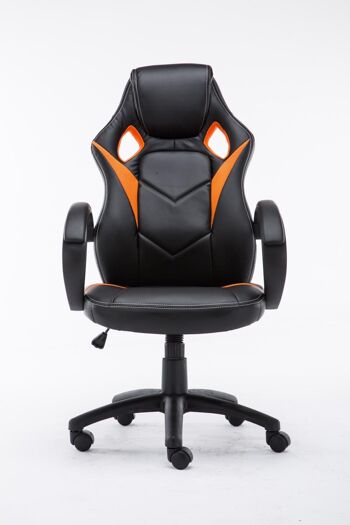 Belsito Chaise de Bureau Cuir Artificiel Orange 16x66cm 2