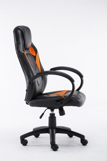 Belsito Chaise de Bureau Cuir Artificiel Orange 16x66cm 3
