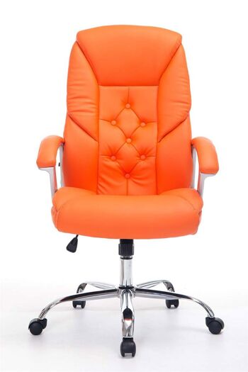 Farnete Chaise de Bureau Cuir Artificiel Orange 15x68cm 1