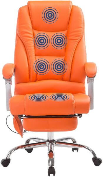 Stiore Chaise de Bureau Cuir Artificiel Orange 22x64cm 2