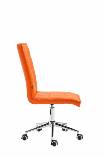 Verbicaro Chaise de Bureau Cuir Artificiel Orange 7x61cm 2