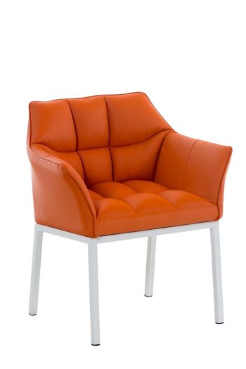 Ecohotel Chaise de salle à manger Cuir artificiel Orange 13x63cm 1