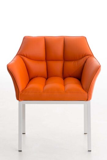 Ecohotel Chaise de salle à manger Cuir artificiel Orange 13x63cm 2