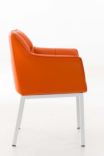 Ecohotel Chaise de salle à manger Cuir artificiel Orange 13x63cm 3