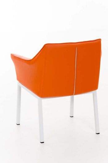 Ecohotel Chaise de salle à manger Cuir artificiel Orange 13x63cm 4