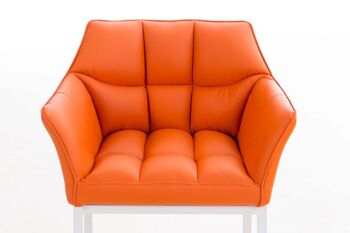 Ecohotel Chaise de salle à manger Cuir artificiel Orange 13x63cm 5