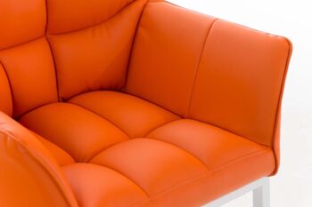 Ecohotel Chaise de salle à manger Cuir artificiel Orange 13x63cm 7