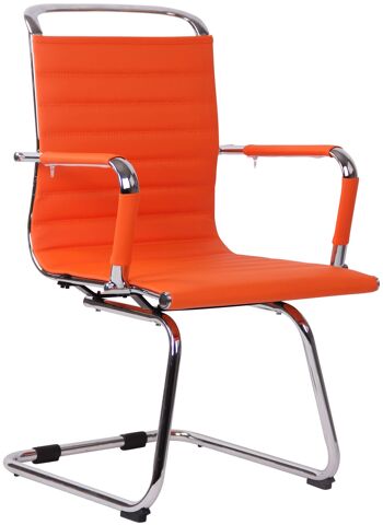 Campolato Chaise de salle à manger Cuir artificiel Orange 11x60cm 1