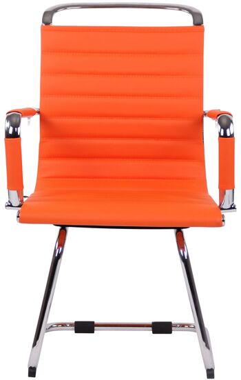 Campolato Chaise de salle à manger Cuir artificiel Orange 11x60cm 2