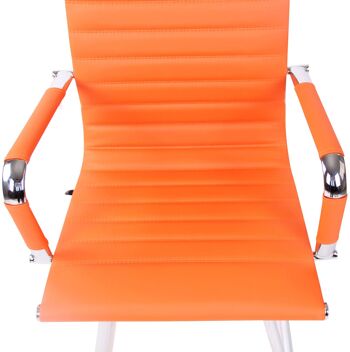 Campolato Chaise de salle à manger Cuir artificiel Orange 11x60cm 6