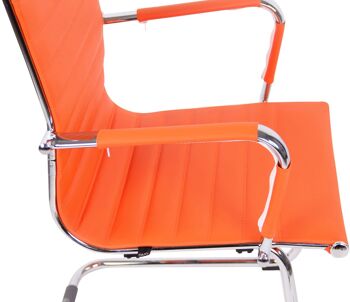 Campolato Chaise de salle à manger Cuir artificiel Orange 11x60cm 7